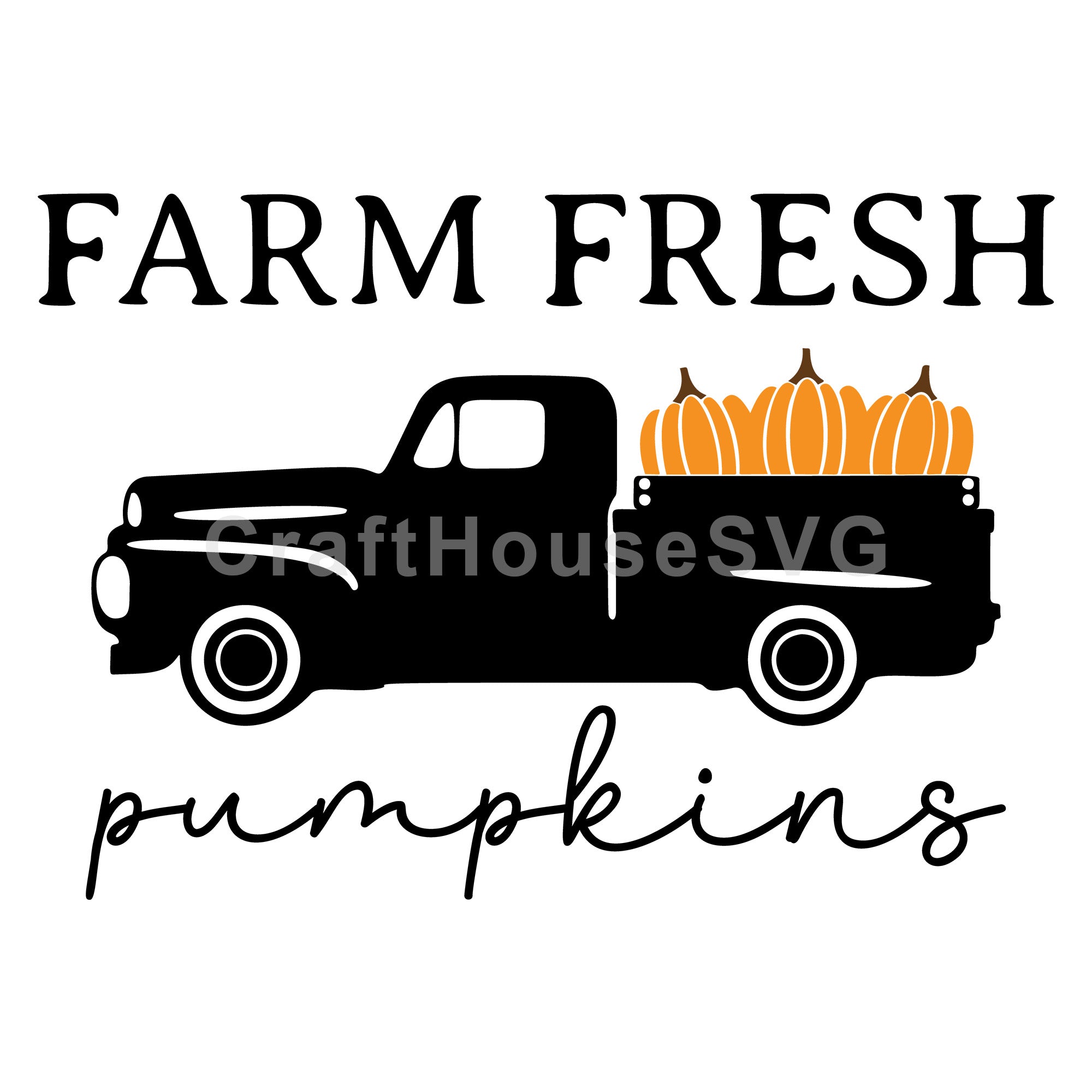 Farm Fresh Pumpkins Round Sign SVG