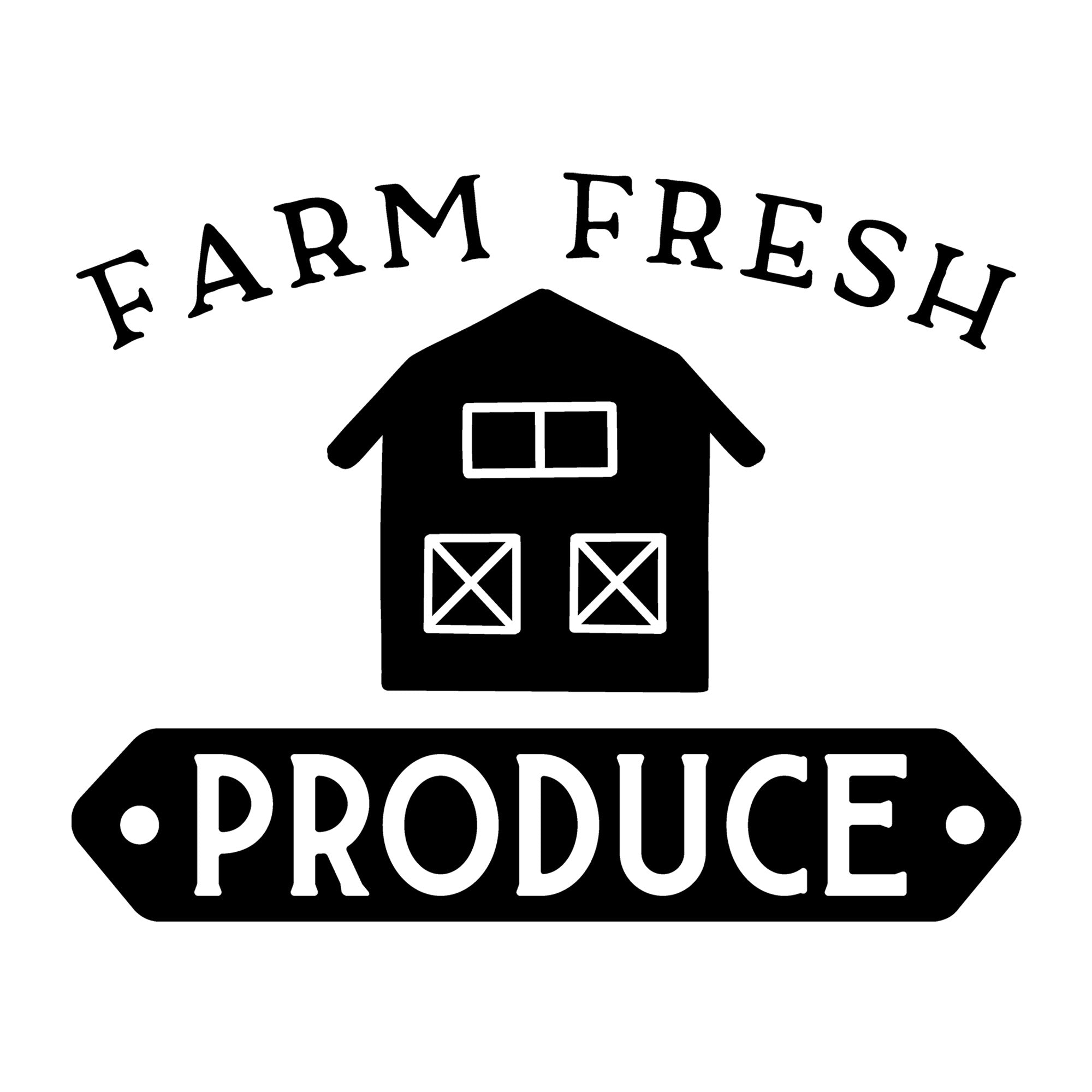 Farm Fresh Produce SVG design for Cricut, Silhouette, laser cutting, vinyl, sublimation, farmhouse signs, shirts, decals, mugs, and DIY craft projects.