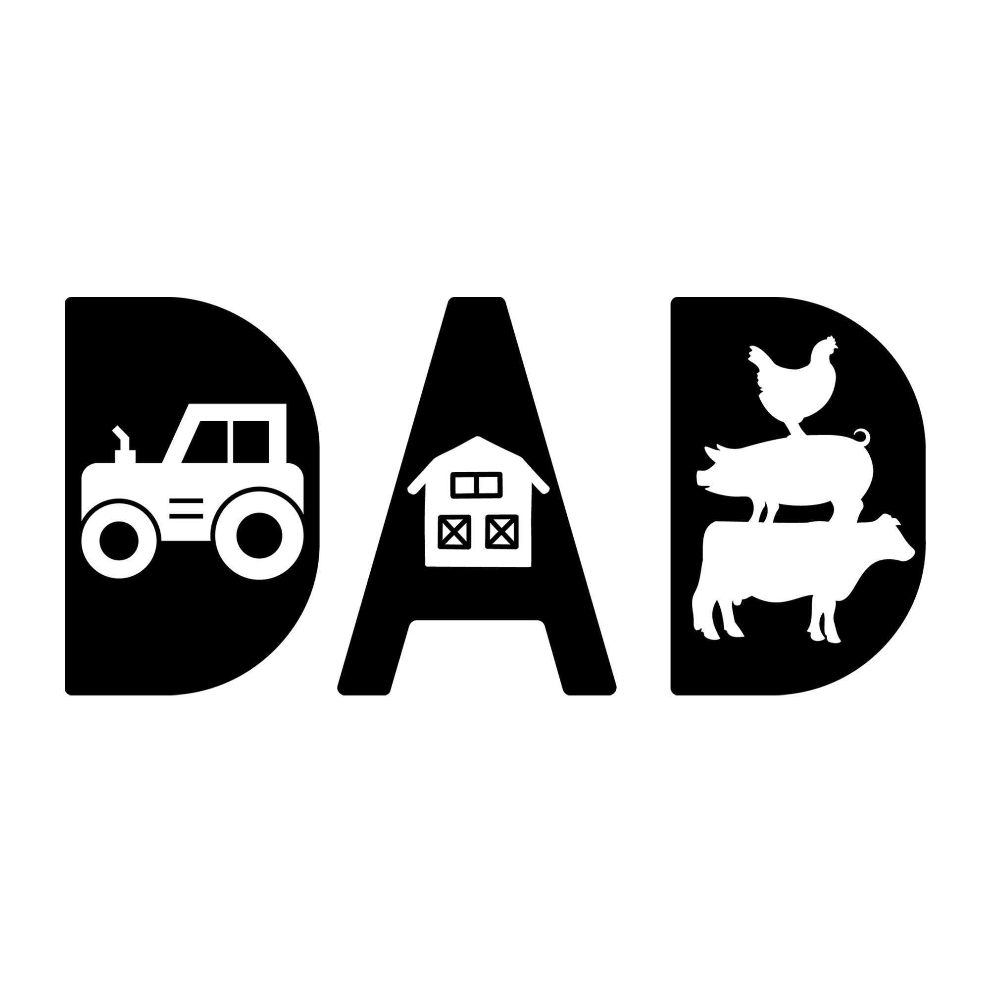 Farmer Dad SVG design for Cricut, Silhouette, laser cutting, vinyl, sublimation, dad gifts, and Father's Day craft projects.