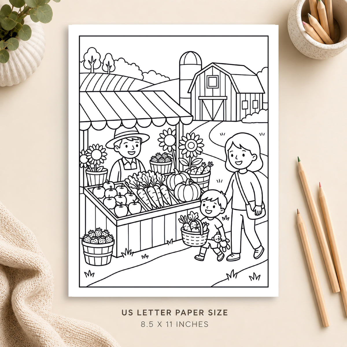 Farmers Market Coloring Page 12