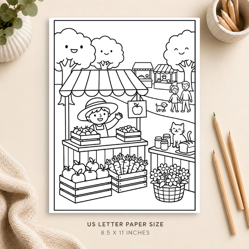 Farmers Market Coloring Page 13