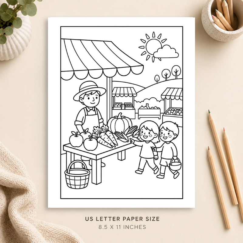 Farmers Market Coloring Page 14