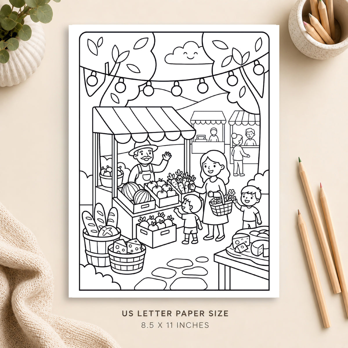 Farmers Market Coloring Page 3