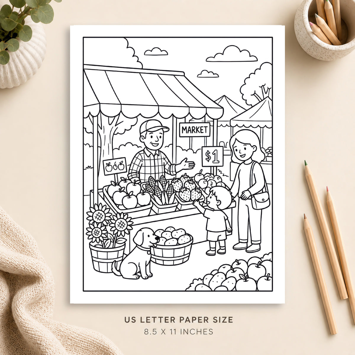 Farmers Market Coloring Page 4
