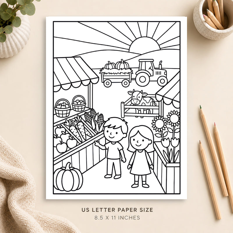 Farmers Market Coloring Page 5