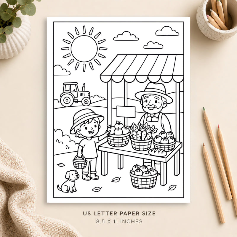 Farmers Market Coloring Page 7