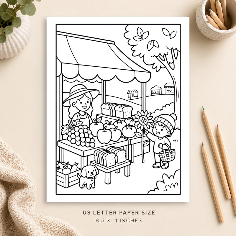 Farmers Market Coloring Page 8