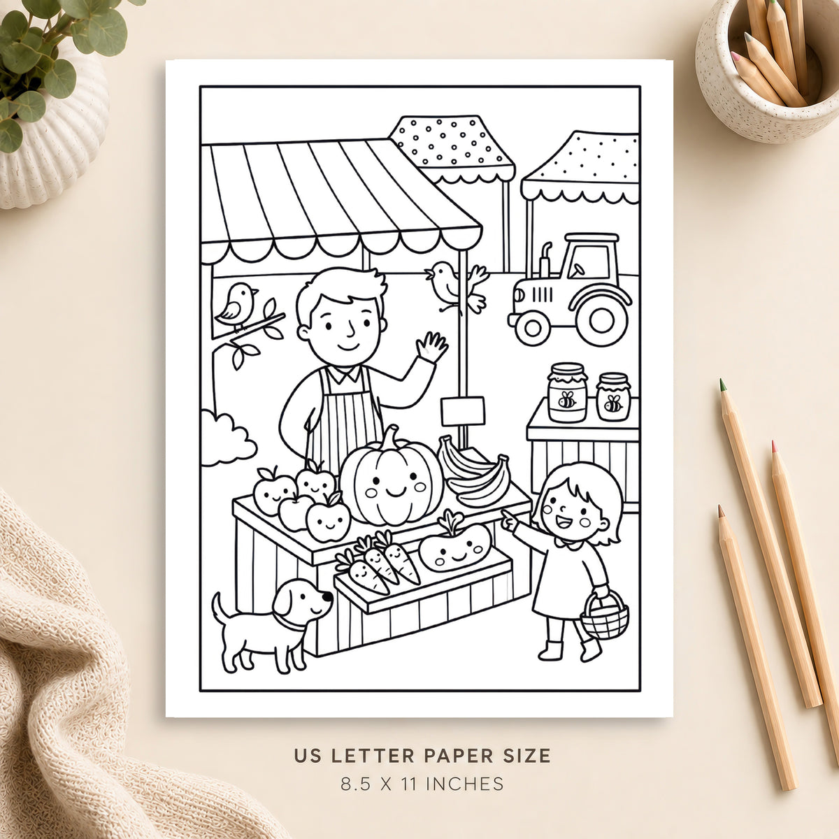 Farmers Market Coloring Page 9