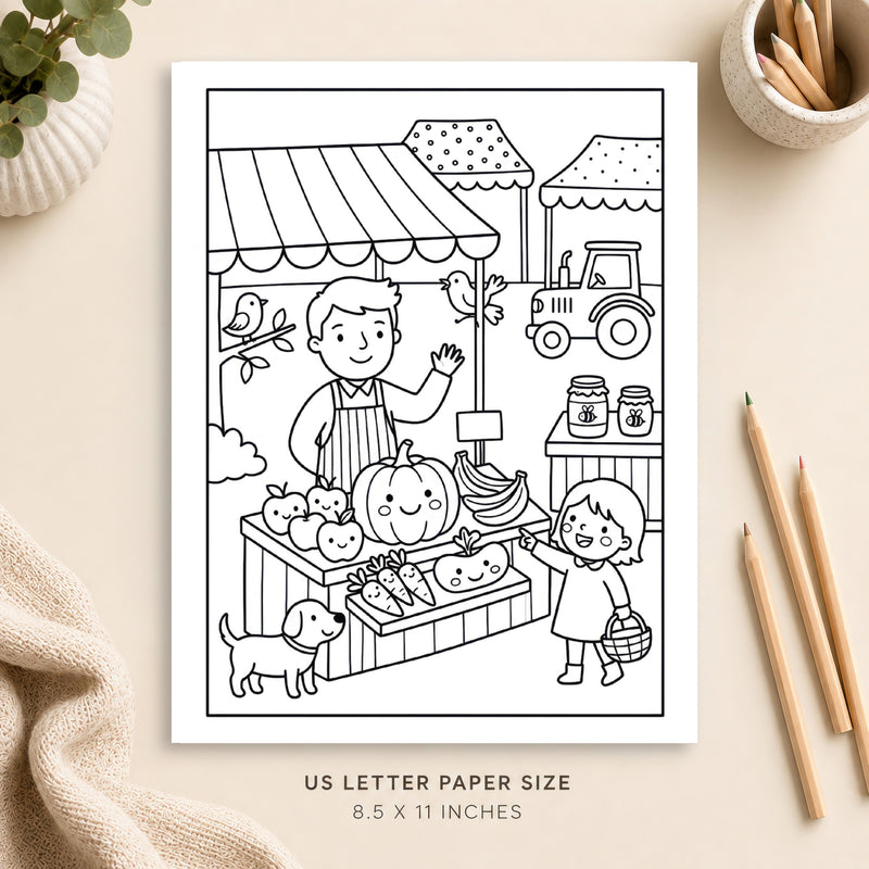 Farmers Market Coloring Page 9