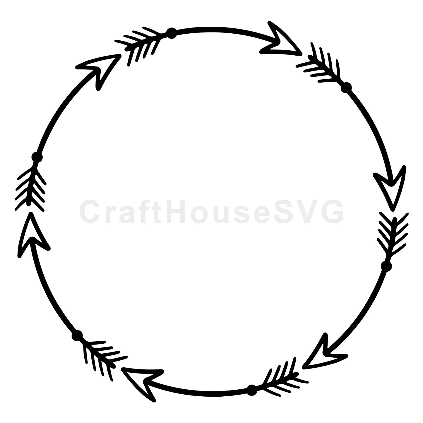 Arrow Circle Wreath Monogram SVG