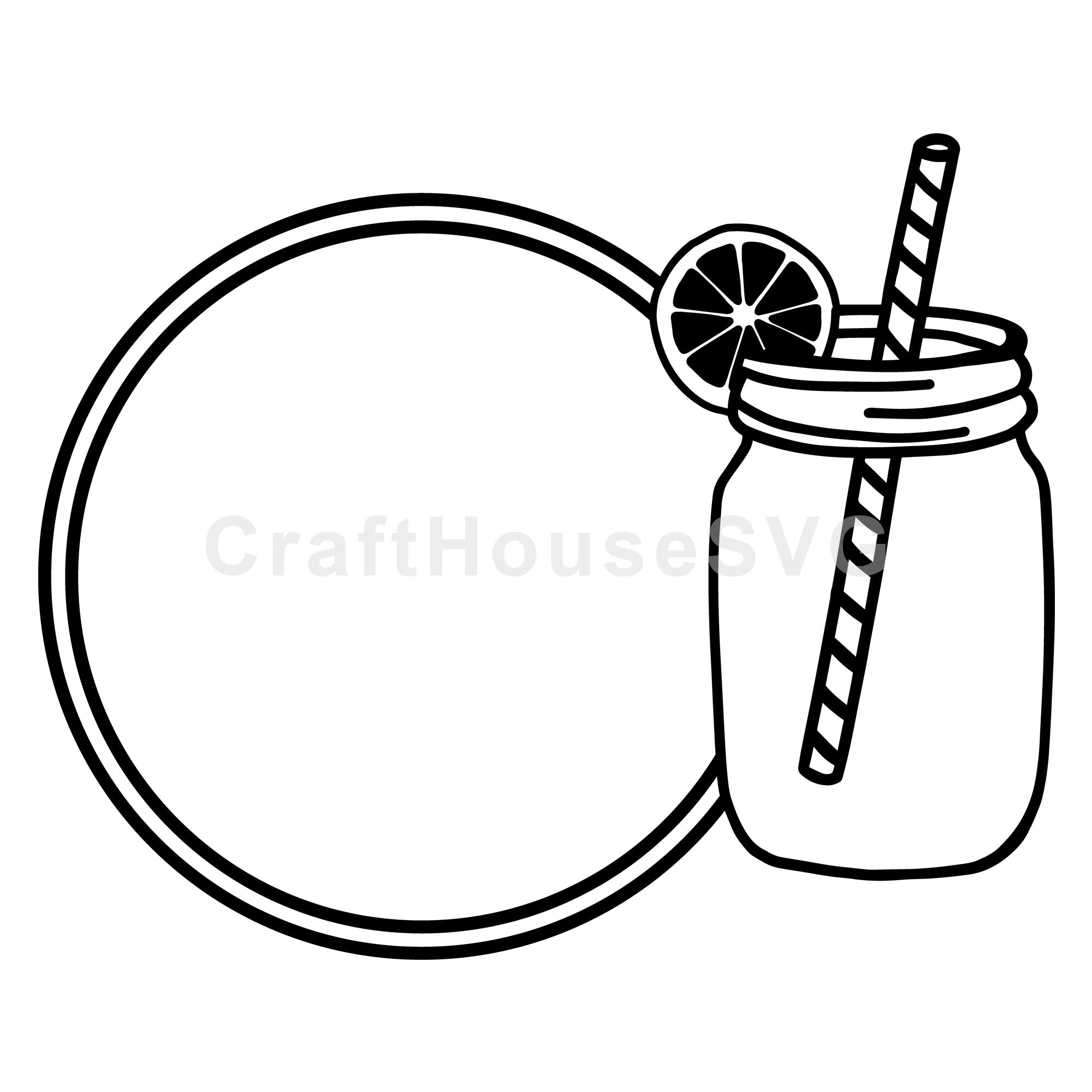 Glass Jar with Lemon Monogram SVG