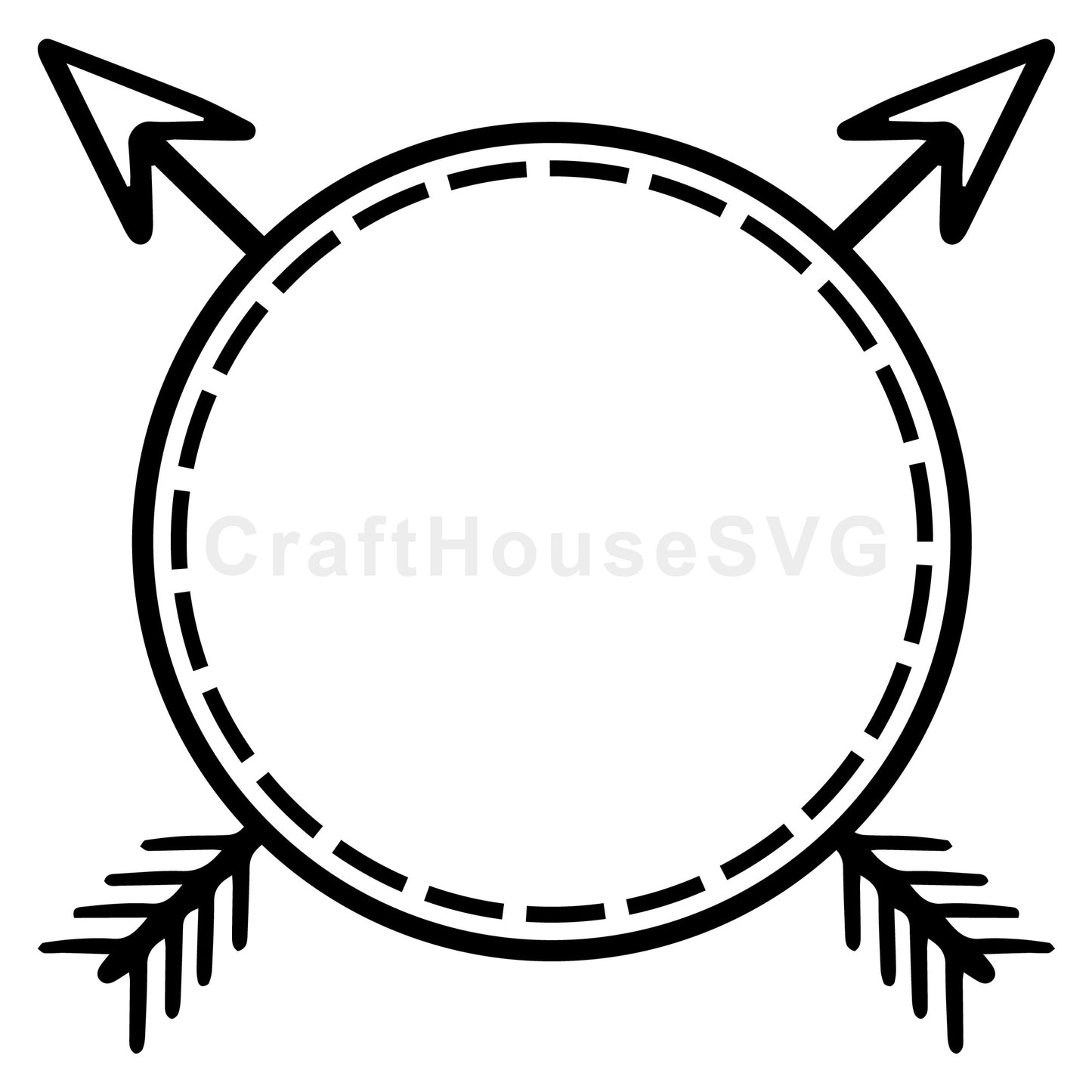 Arrow Cross Circle Monogram SVG