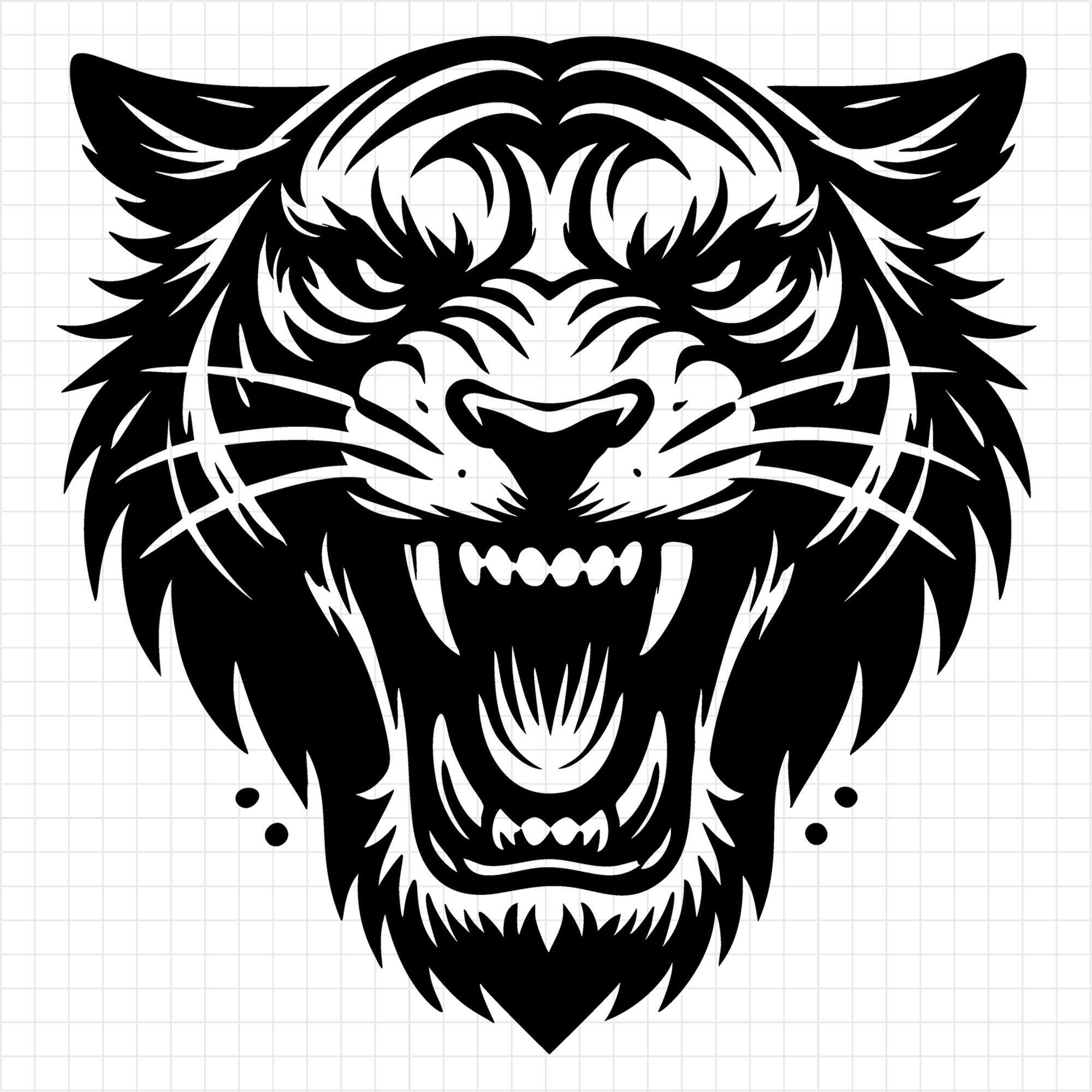 Fierce Tiger Silhouette in Striking Black Design SVG