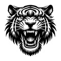 Fierce Tiger Head Silhouette at Twilight SVG design for Cricut, Silhouette, laser cutting, vinyl, sublimation, and craft projects.