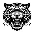 Fierce Tiger Silhouette With Roaring Expression SVG design for Cricut, Silhouette, laser cutting, vinyl, sublimation, and craft projects.