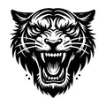 Fierce Tiger Silhouette in Striking Black Design SVG design for Cricut, Silhouette, laser cutting, vinyl, sublimation, and craft projects.