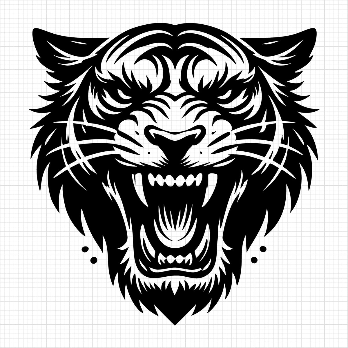 Fierce Tiger Silhouette in Striking Black Design