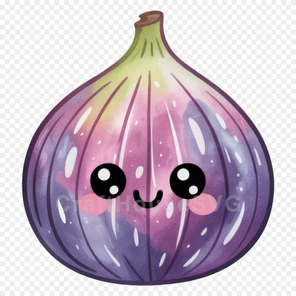 Kawaii Fruit Clipart Sublimation PNG Bundle