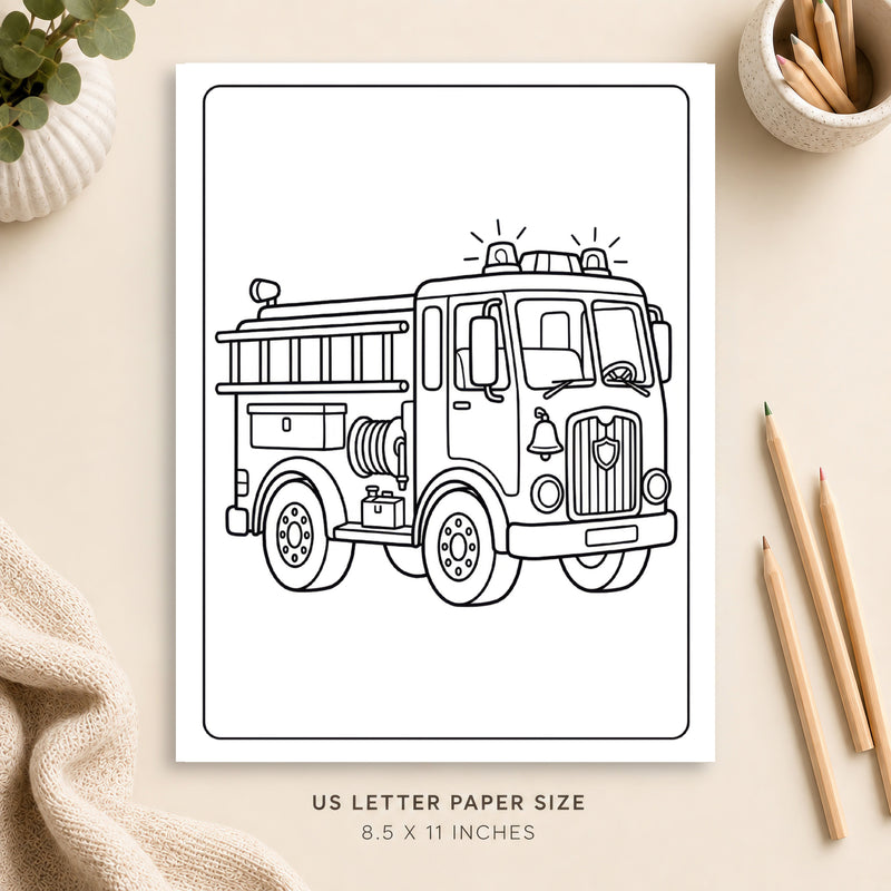 Fire Truck Coloring Page 2