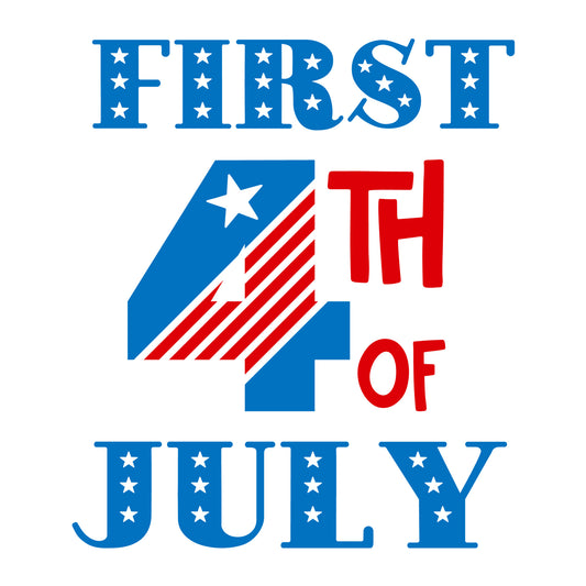 First 4th of July SVG for Cricut, Silhouette, laser cutting, vinyl, sublimation, 4th of July shirts, patriotic signs, decals, mugs, and DIY craft projects.