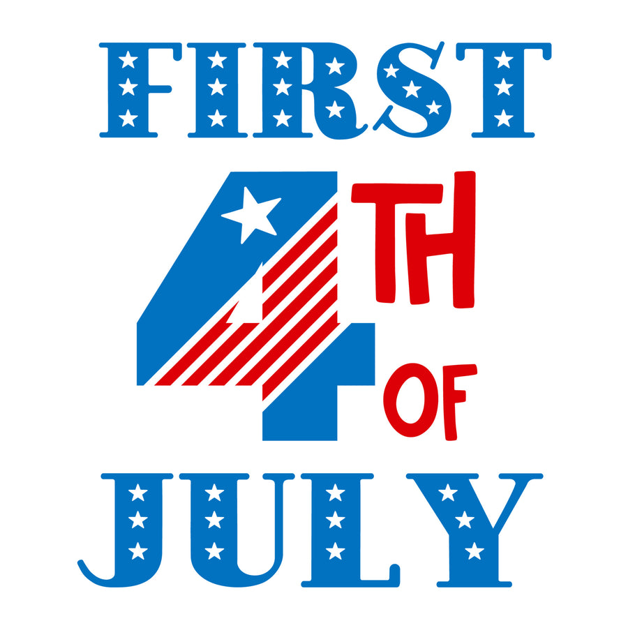 First 4th of July SVG for Cricut, Silhouette, laser cutting, vinyl, sublimation, 4th of July shirts, patriotic signs, decals, mugs, and DIY craft projects.