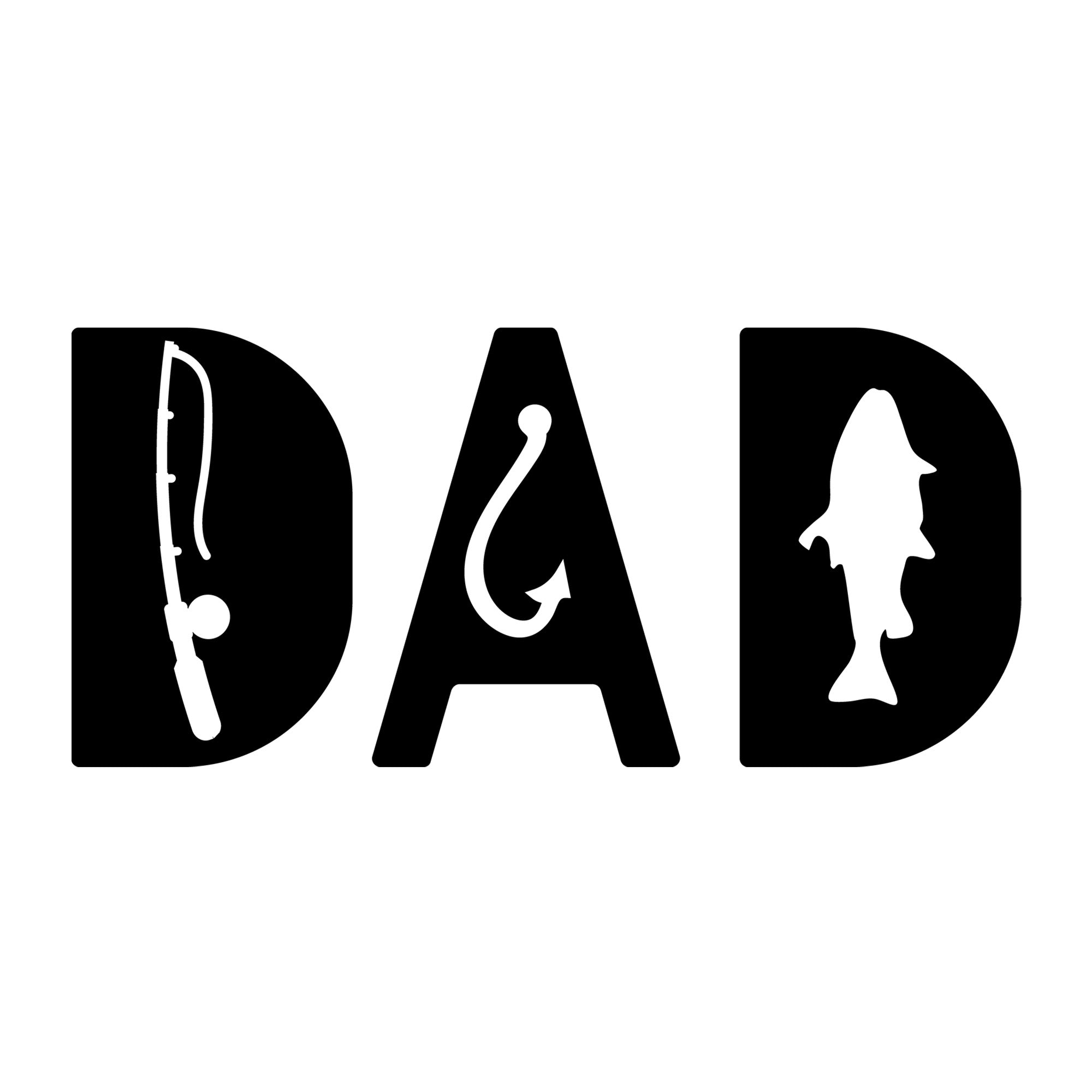 Fishing Dad SVG design for Cricut, Silhouette, laser cutting, vinyl, sublimation, dad gifts, and Father's Day craft projects.