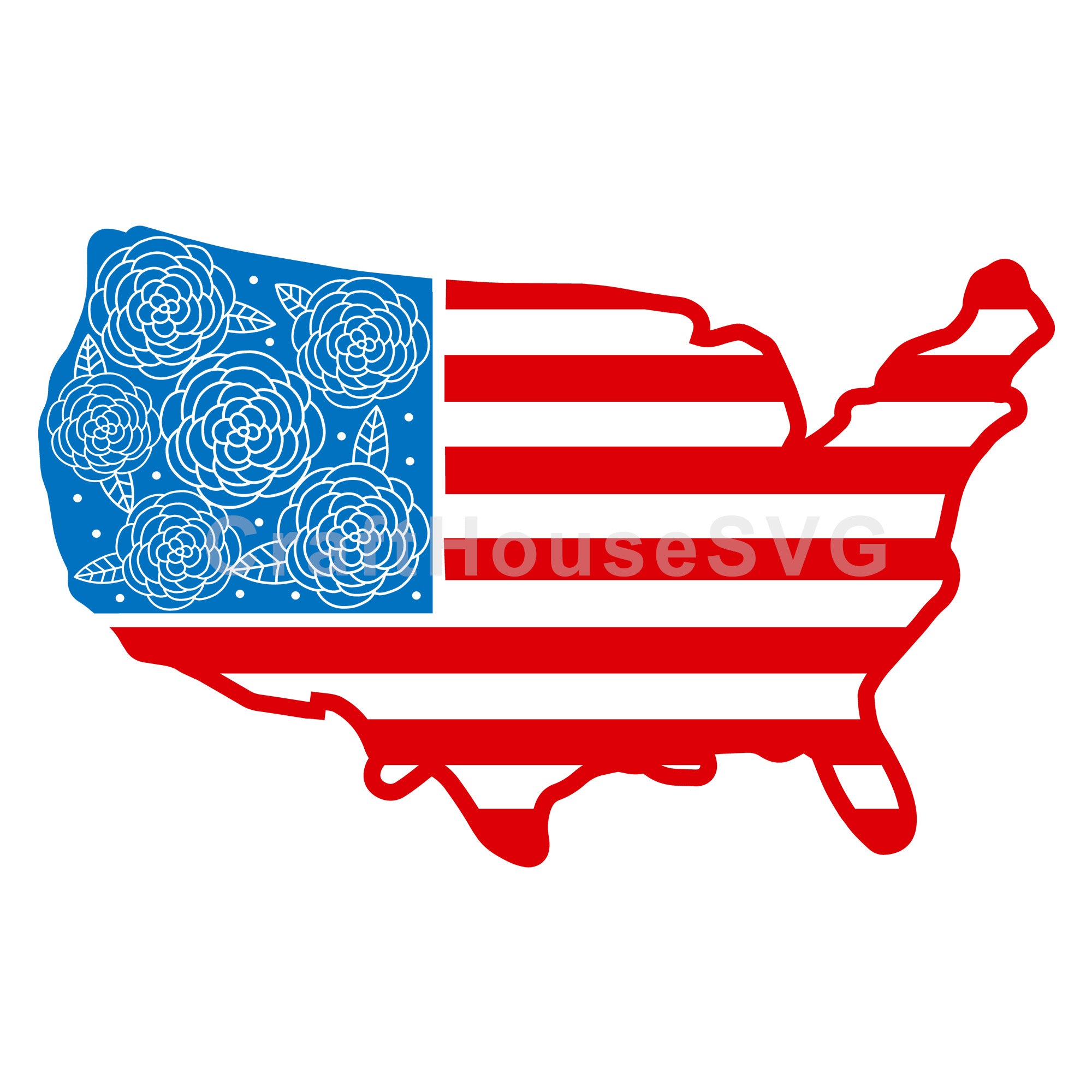 4th of July SVG file | Floral USA Flag SVG MF55