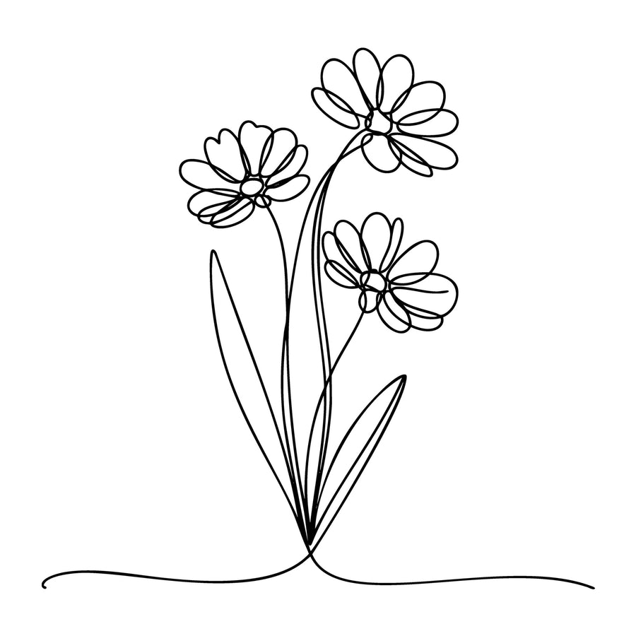 Floral Line Art SVG