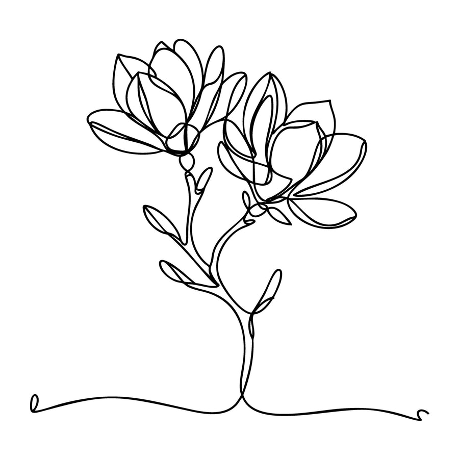 Floral Line Art SVG