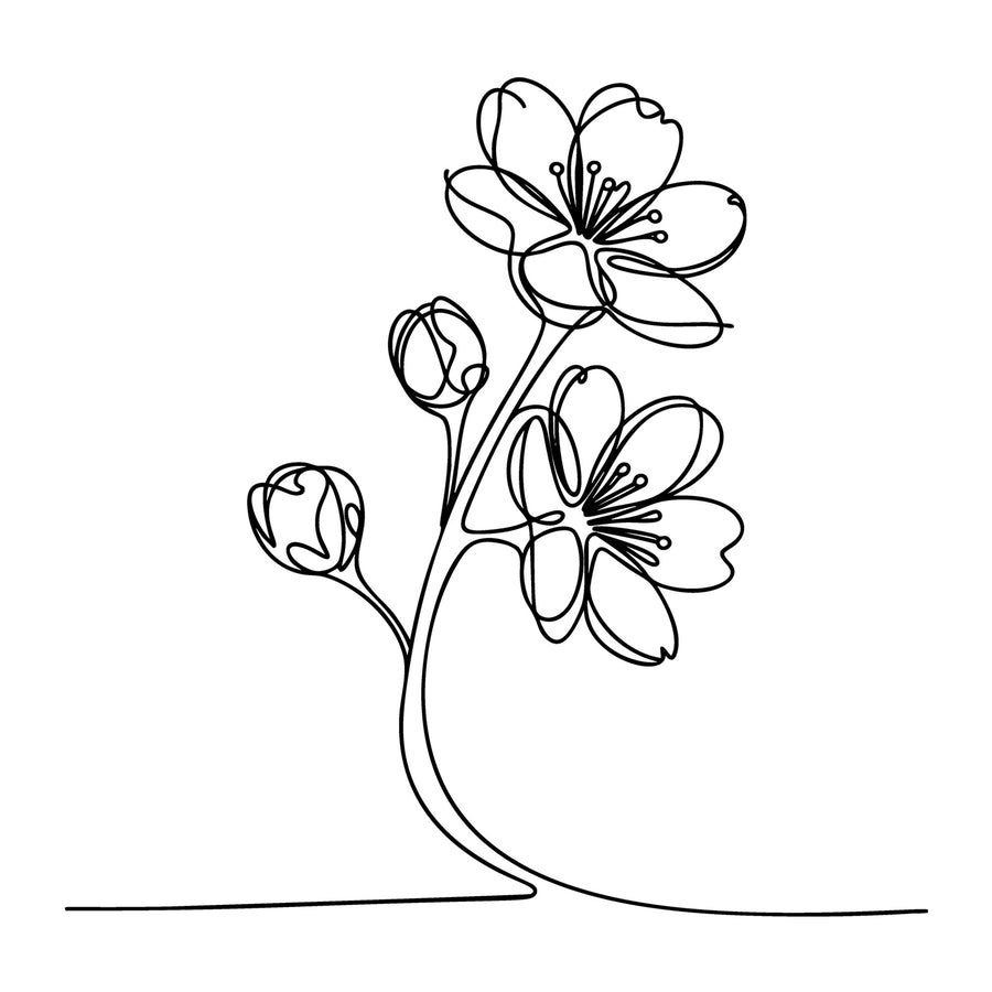 Floral Line Art SVG
