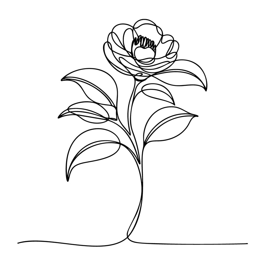 Floral Line Art SVG