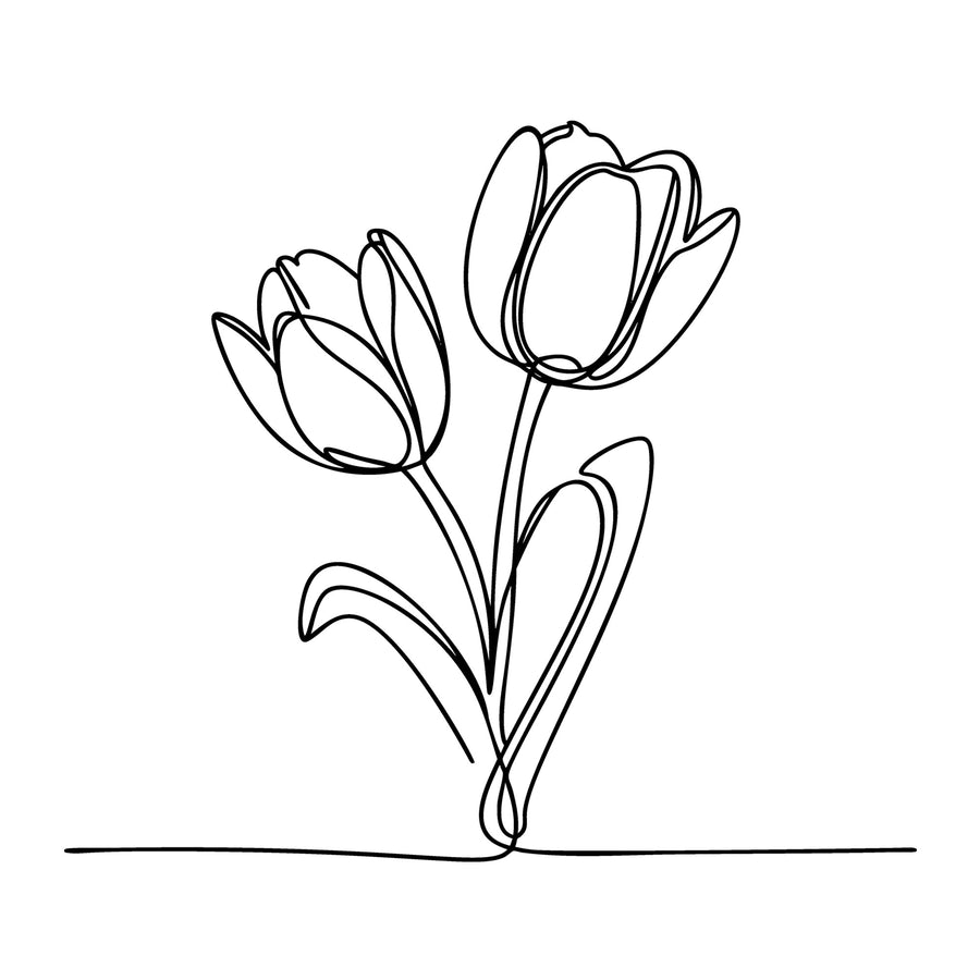 Floral Line Art SVG