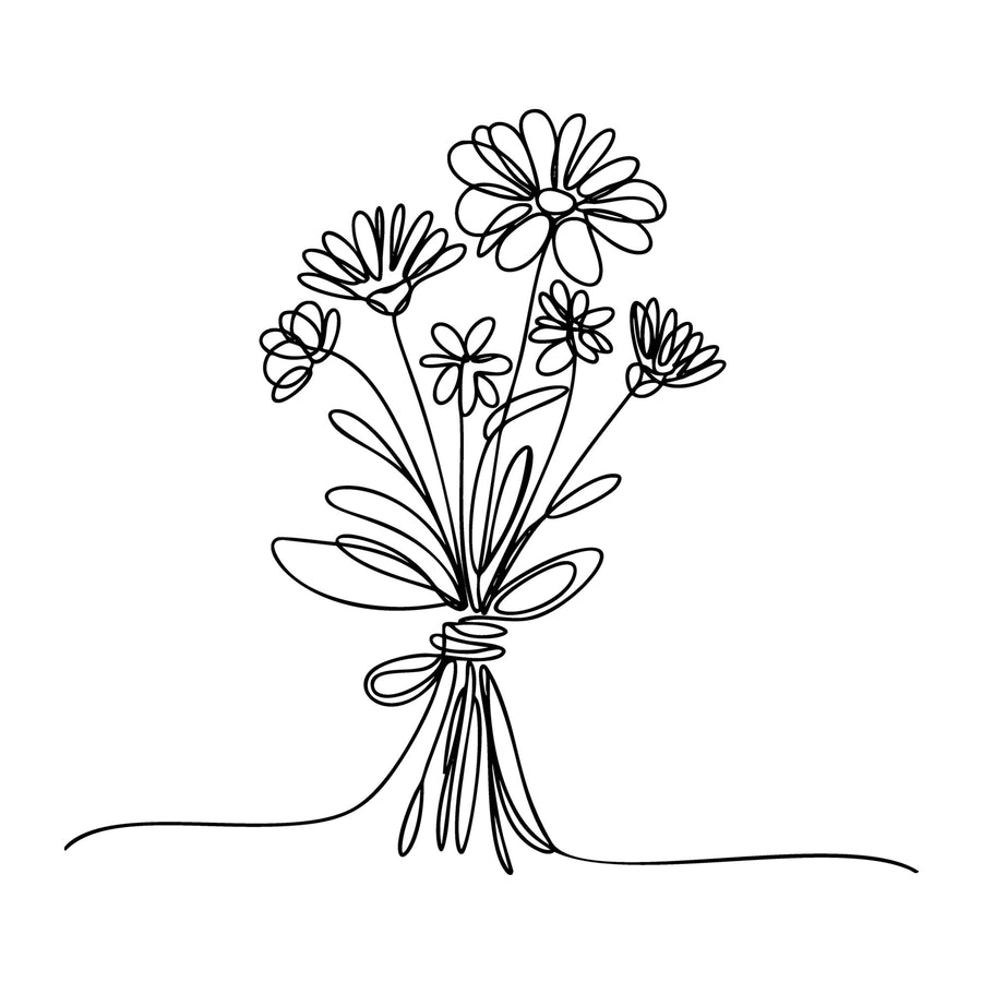 Floral Line Art SVG