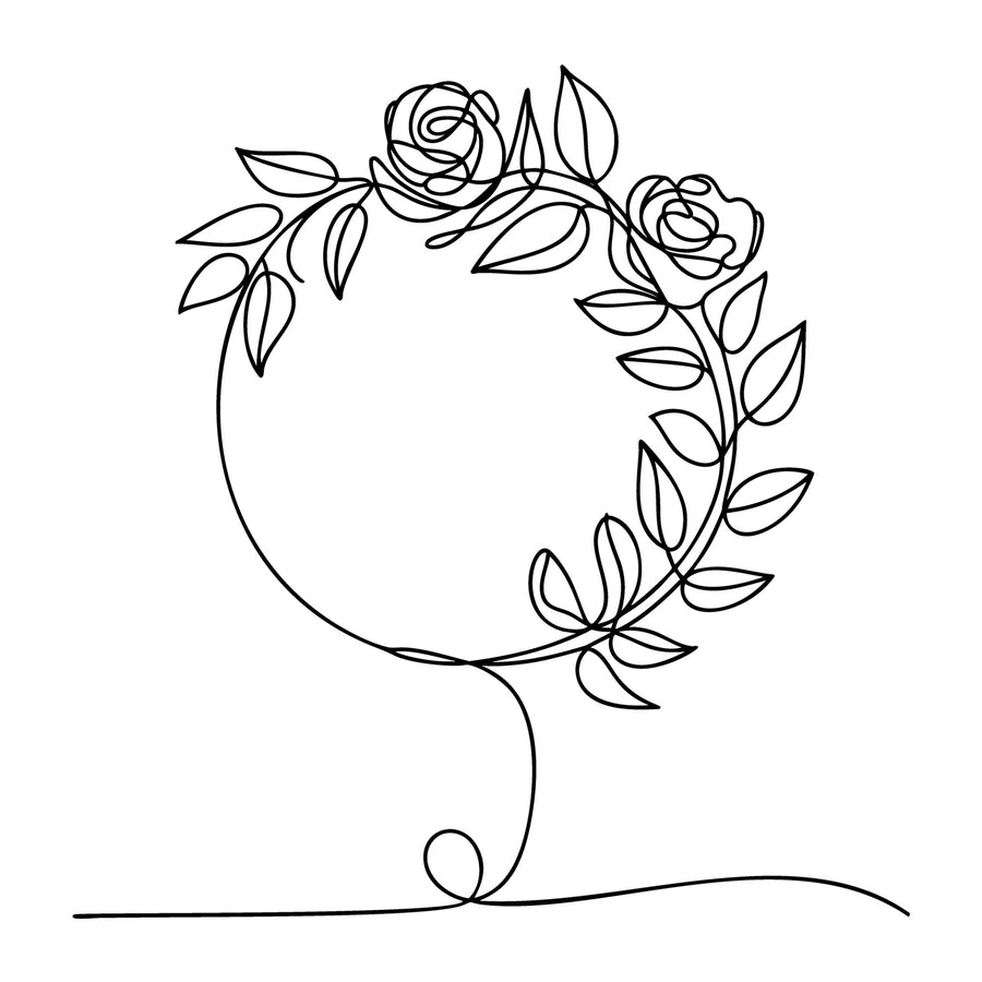 Floral Line Art SVG