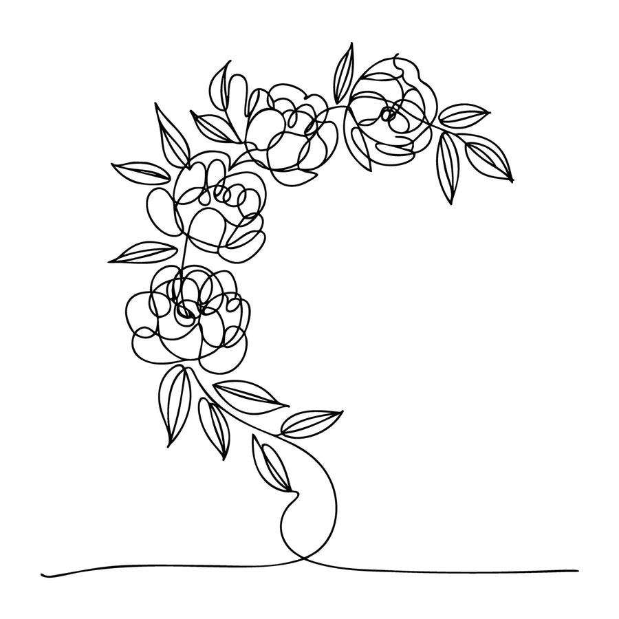 Floral Line Art SVG