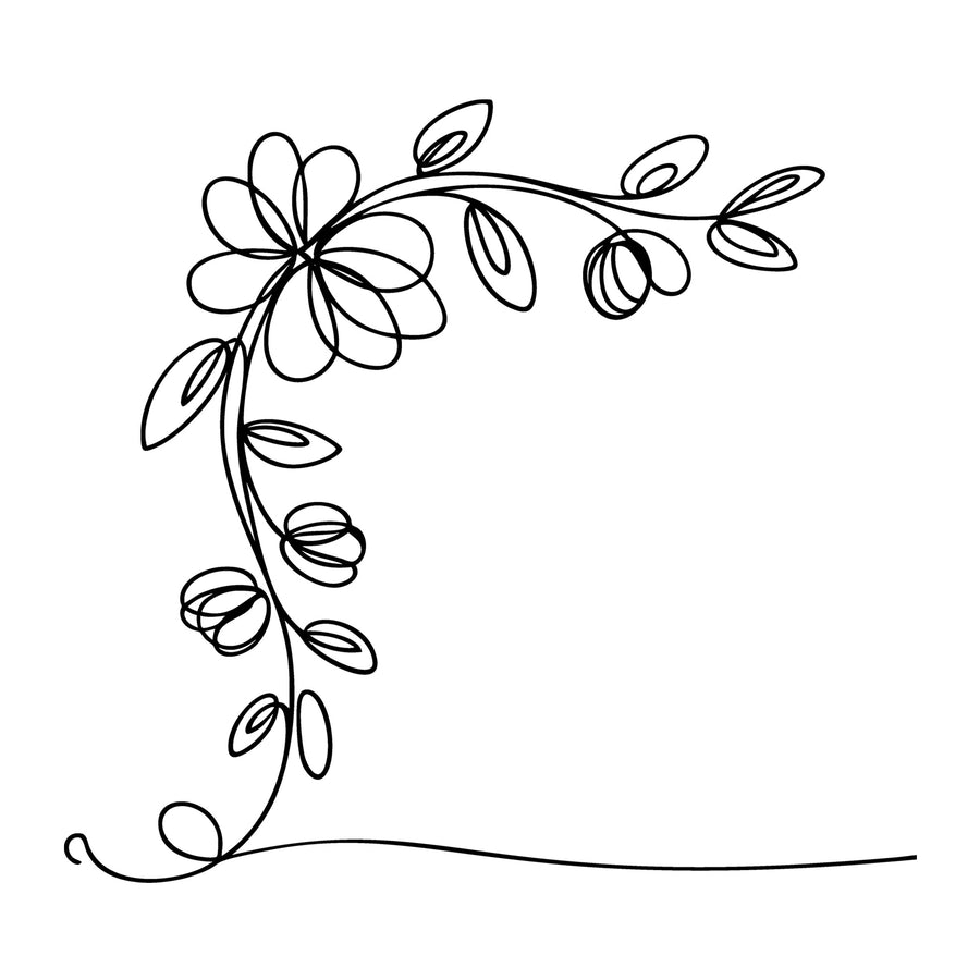 Floral Line Art SVG