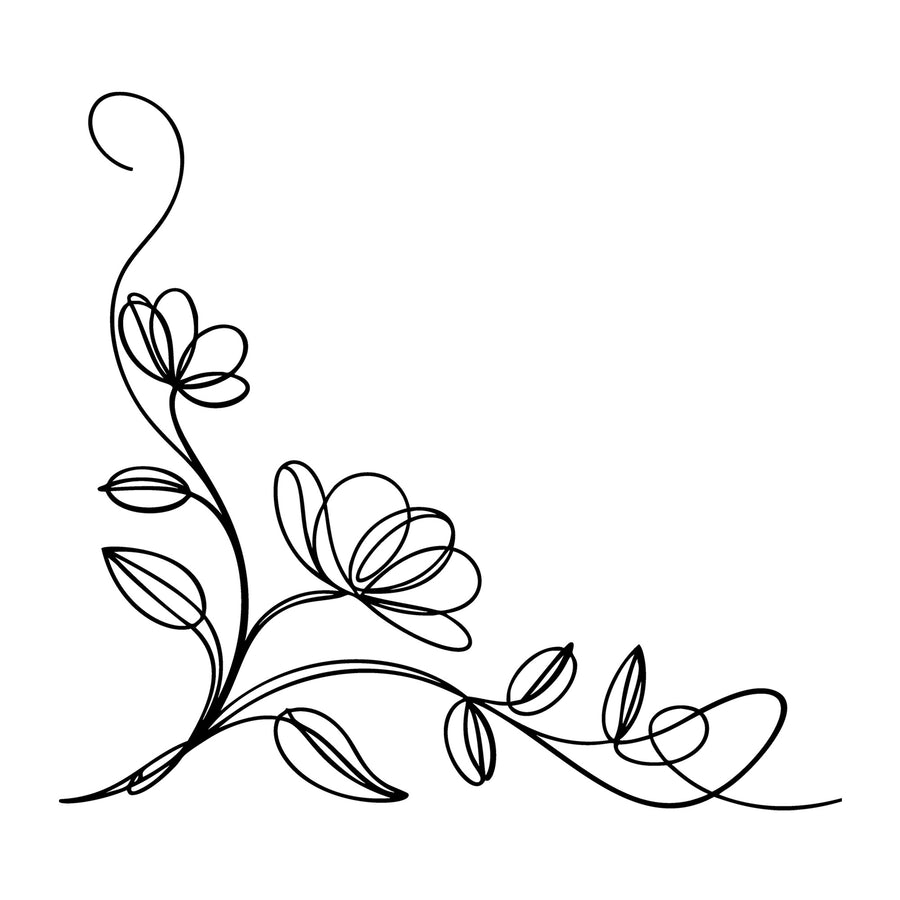 Floral Line Art SVG
