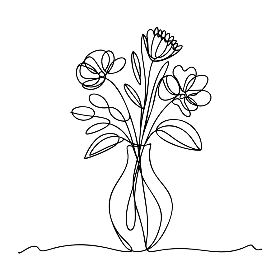 Floral Line Art SVG