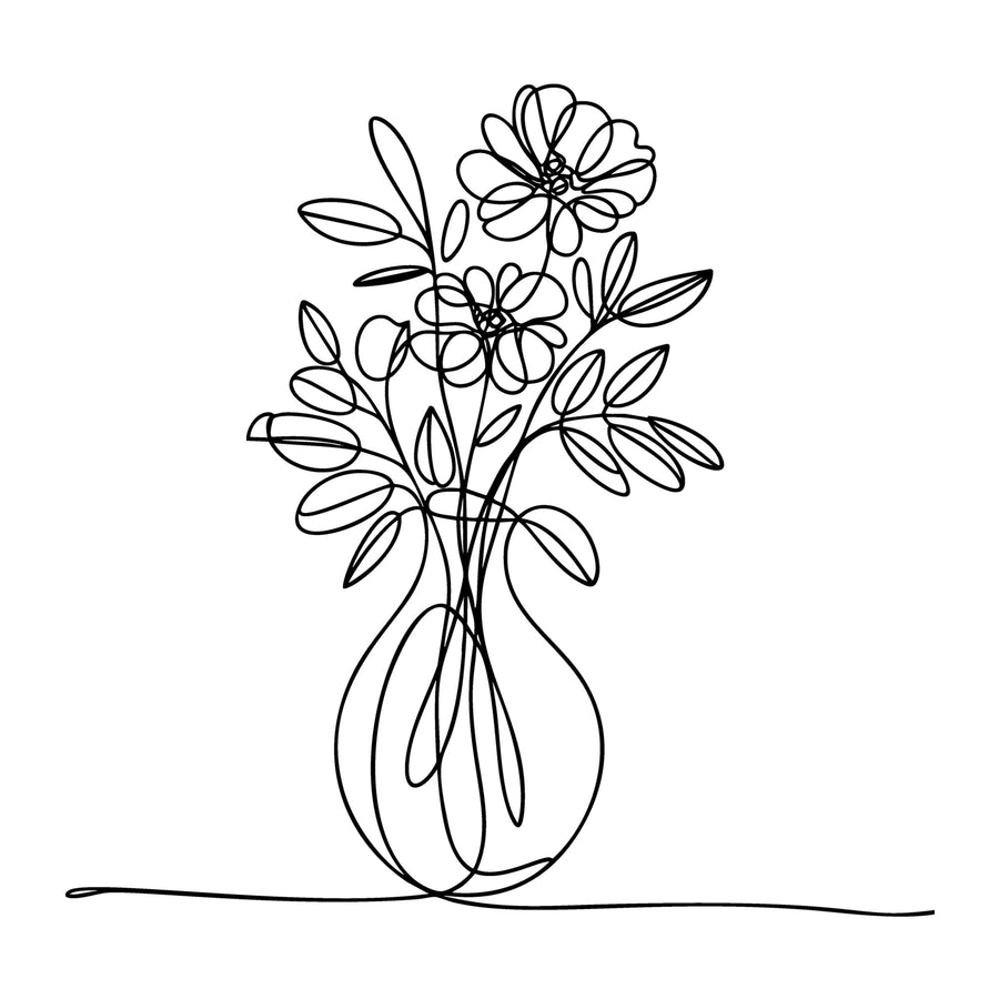 Floral Line Art SVG