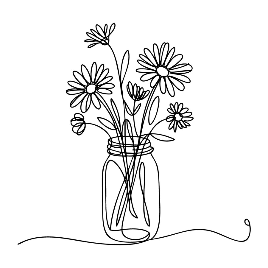 Floral Line Art SVG