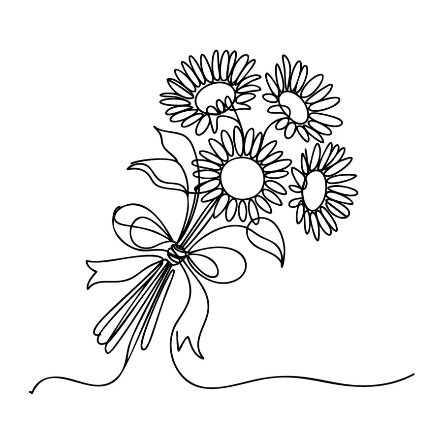 Floral Line Art SVG