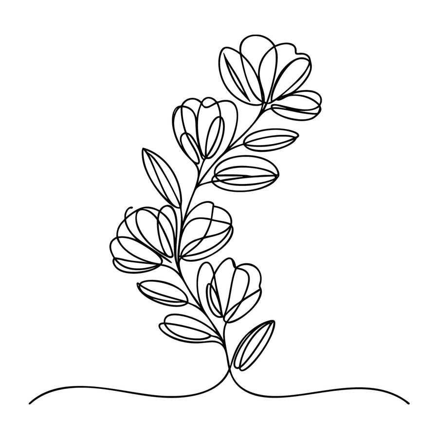 Floral Line Art SVG