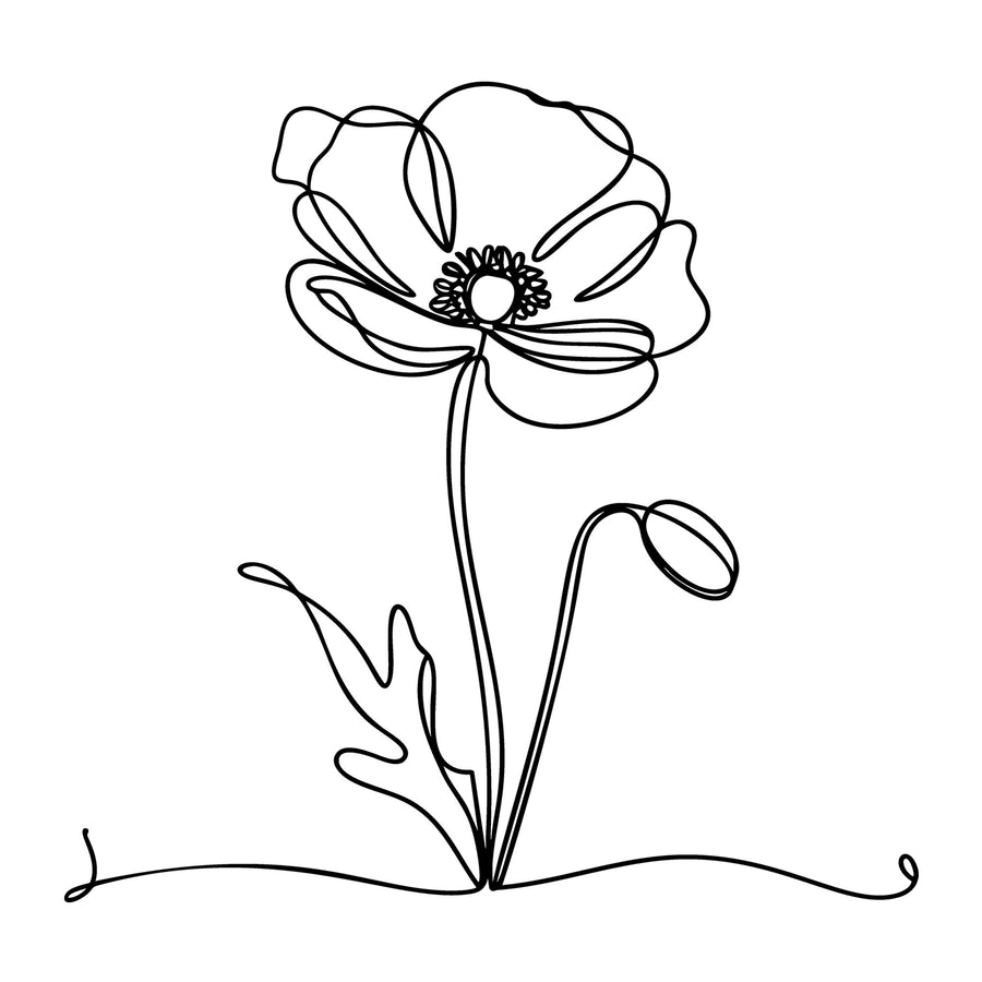 Floral Line Art SVG