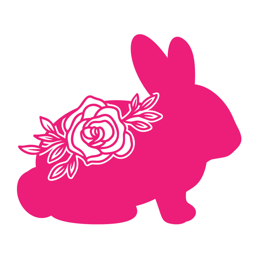 Floral bunny SVG design for Cricut, Silhouette, laser cutting and Easter crafts.