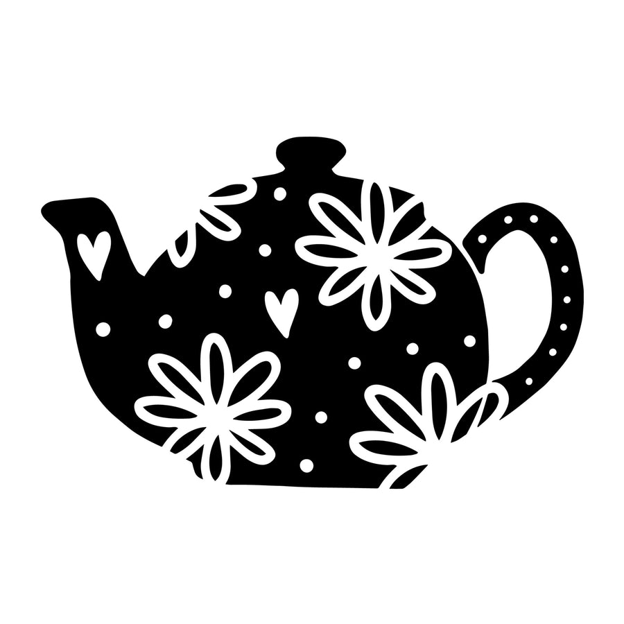 Floral tea pot SVG