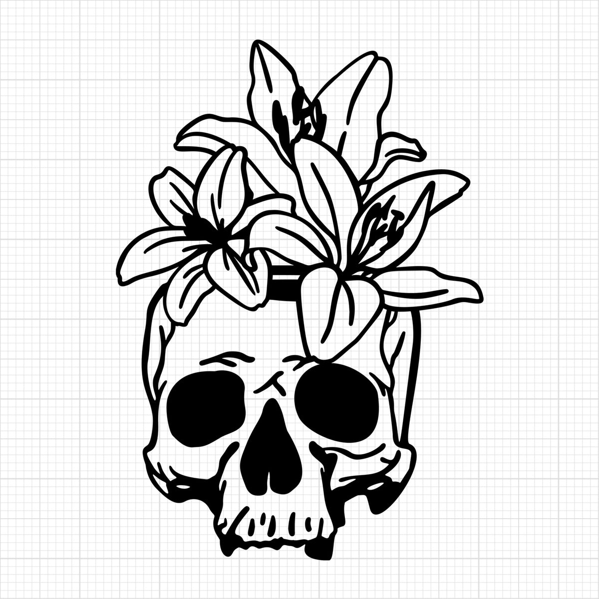 Floral Skull 3