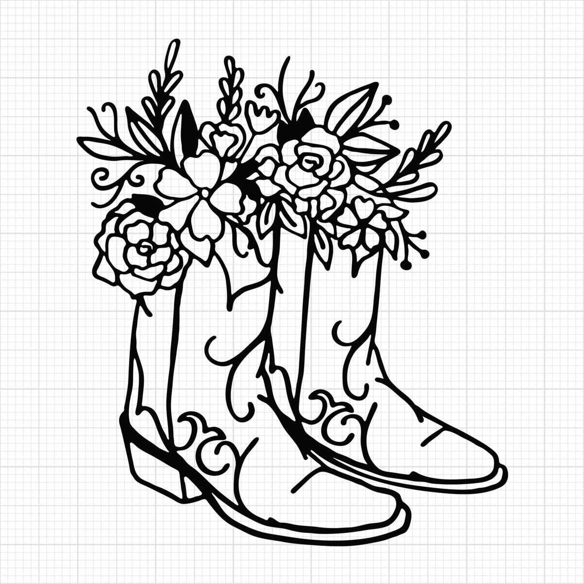 Floral cowboy boots