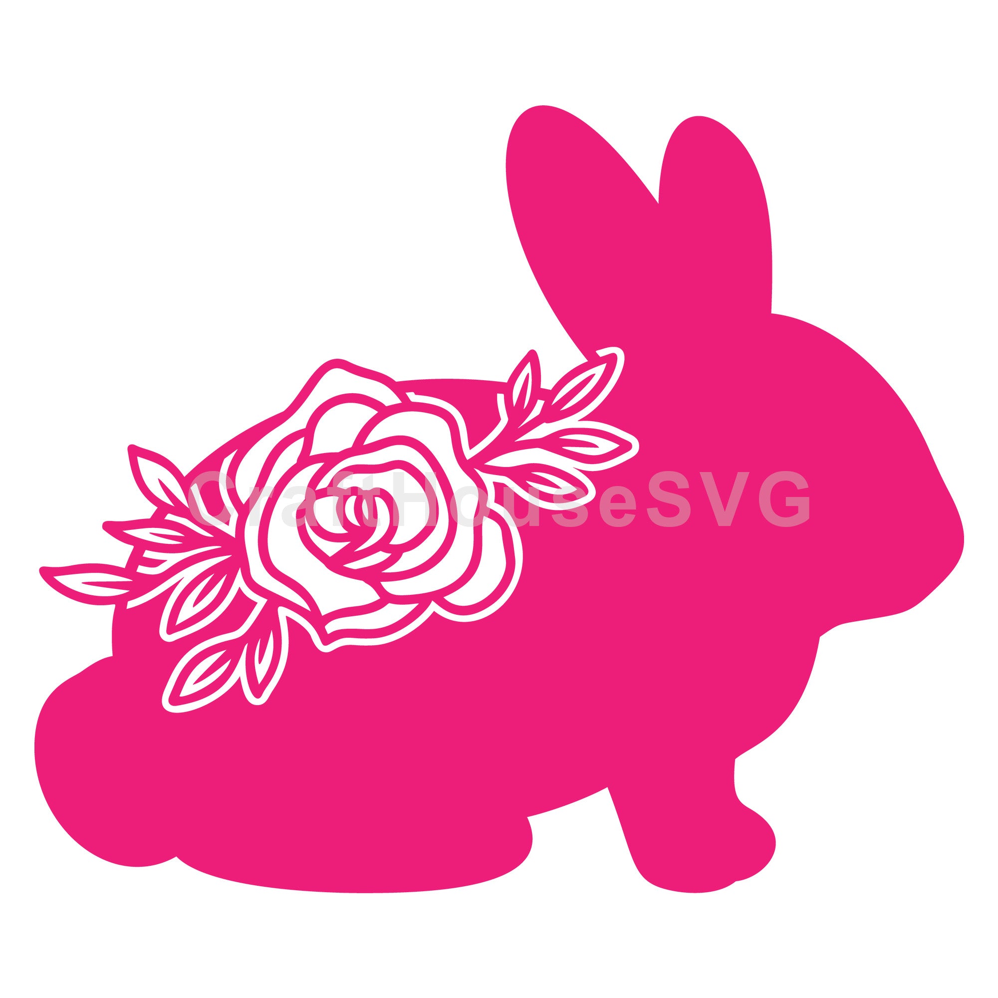 Floral Easter Bunny SVG