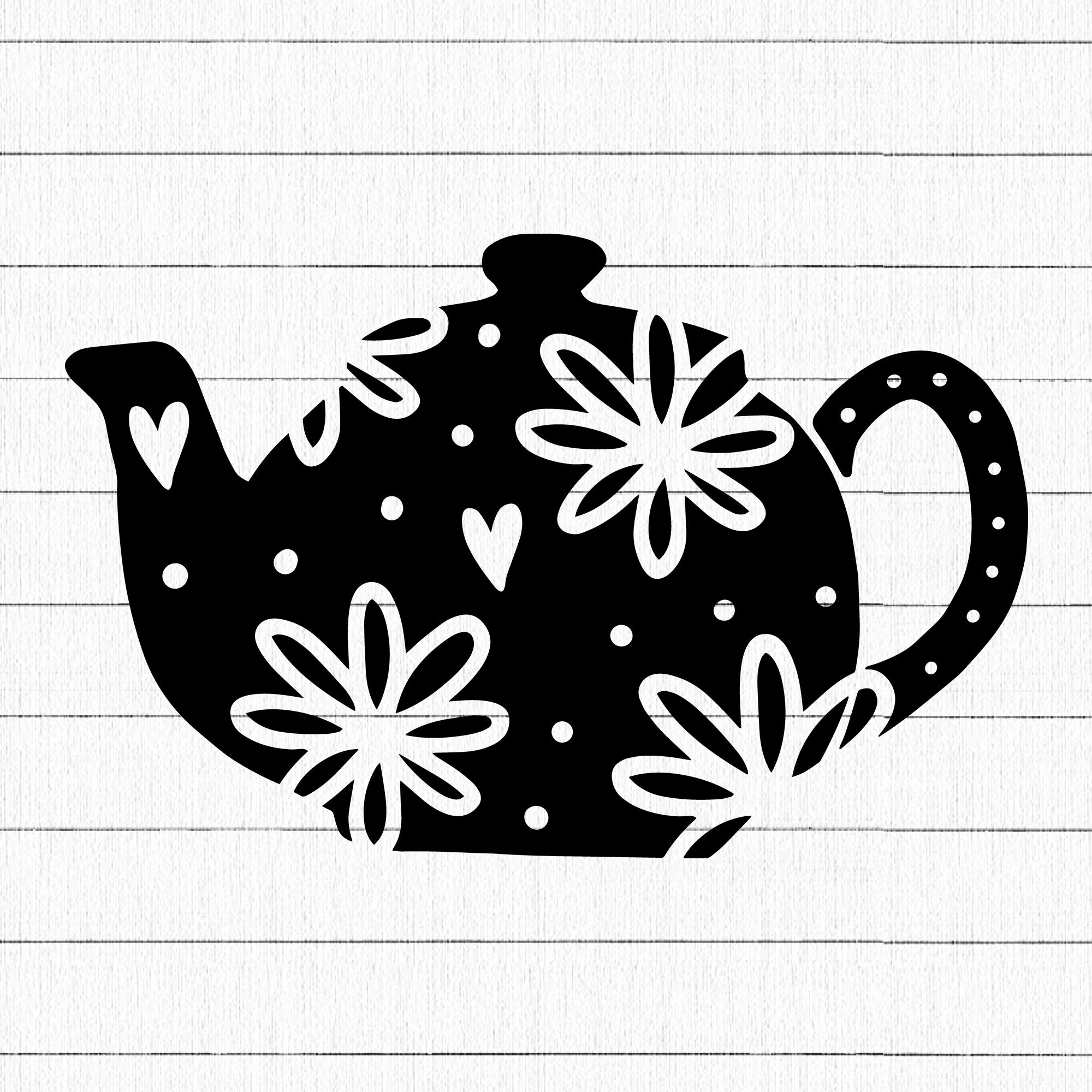 Floral tea pot  SVG | M30F4