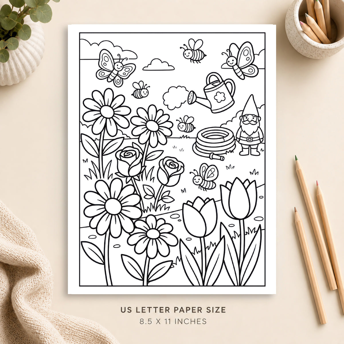 Flower Garden Coloring Page 2
